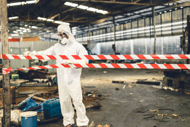 Professional Biohazard Cleanup technician working in Montezuma, IN